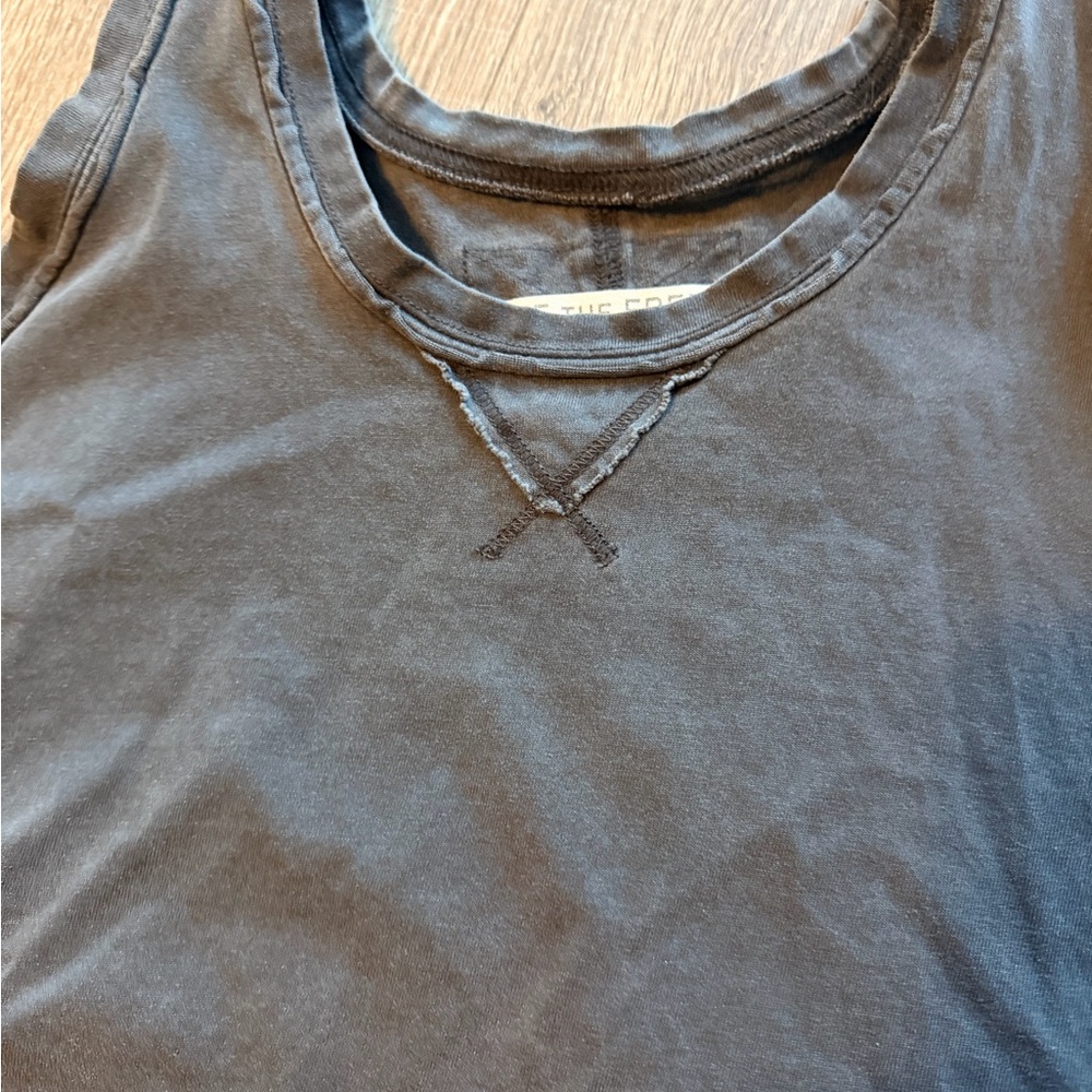 We The Free washed Black Cropped Tank Top